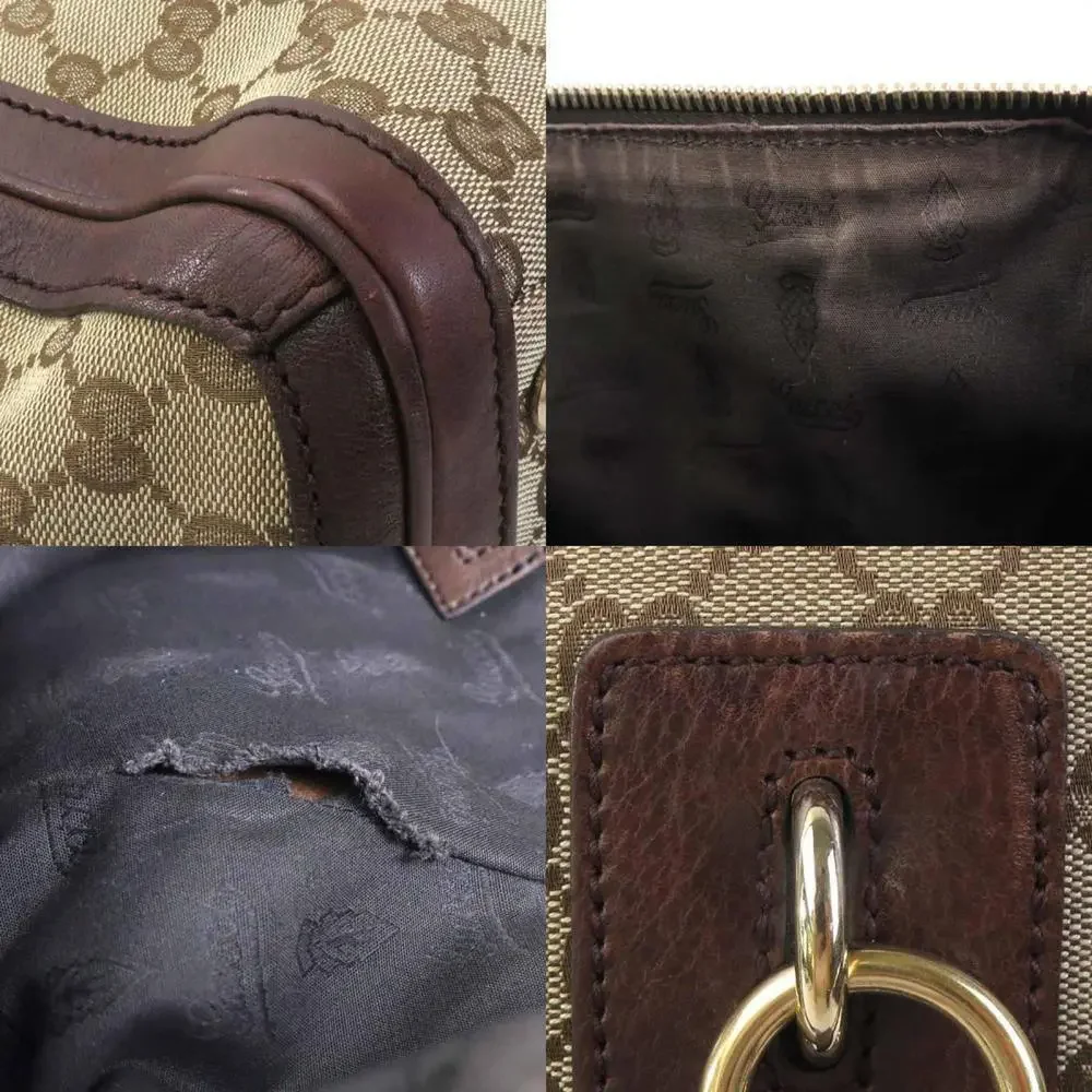 GUCCI Authentic Brown Canvas Shoulder Bag